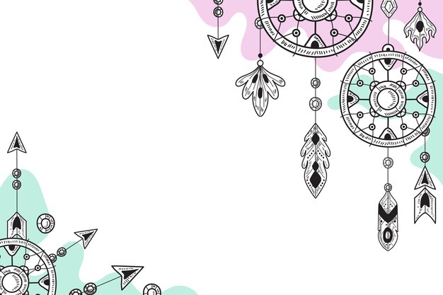 Hand drawn boho background