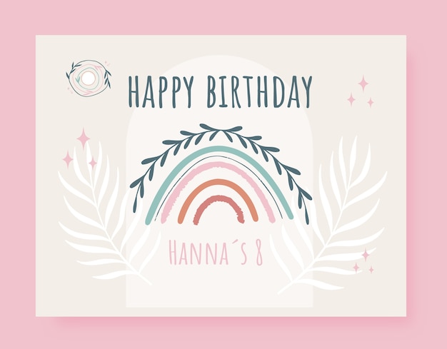 Free Vector hand drawn boho birthday photocall