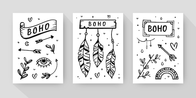 Hand drawn boho covers collection