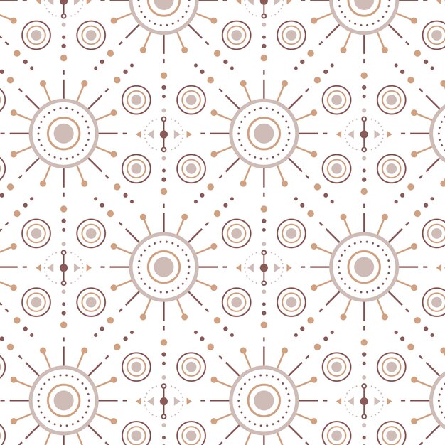 Hand drawn boho geometric pattern design