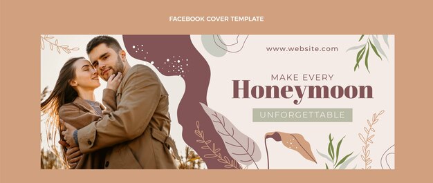 Hand drawn boho honeymoon facebook cover