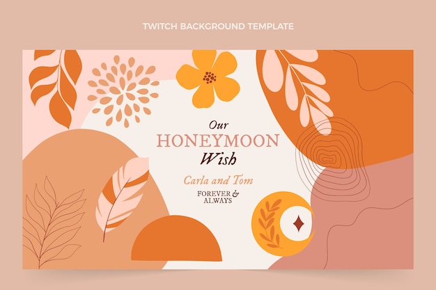 Hand drawn boho honeymoon twitch background