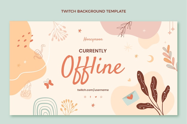 Hand drawn boho honeymoon twitch background