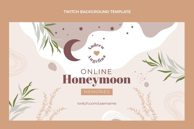 Hand drawn boho honeymoon twitch background