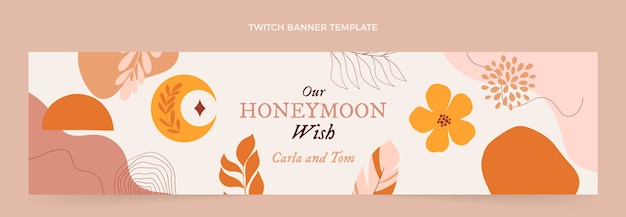 Hand drawn boho honeymoon twitch banner