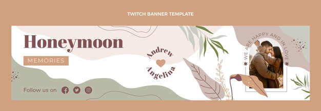 Hand drawn boho honeymoon twitch banner