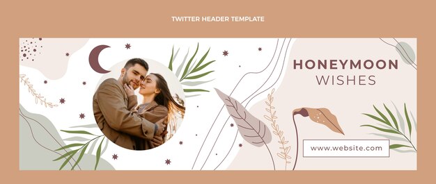 Hand drawn boho honeymoon twitter header