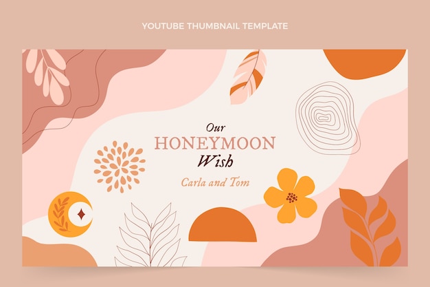 Hand drawn boho honeymoon youtube thumbnail