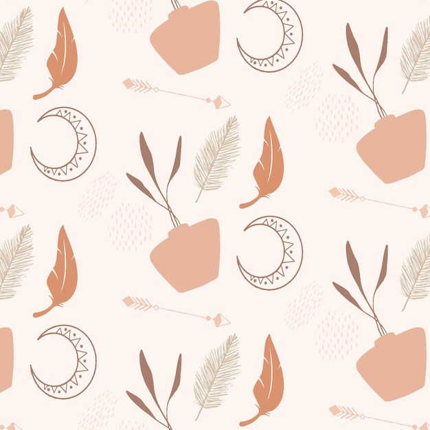 Hand drawn boho pattern design