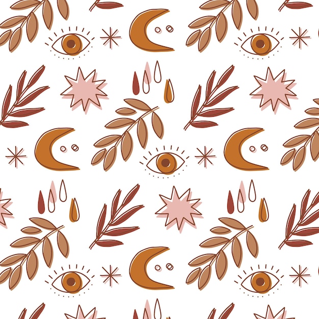 Hand drawn boho pattern design