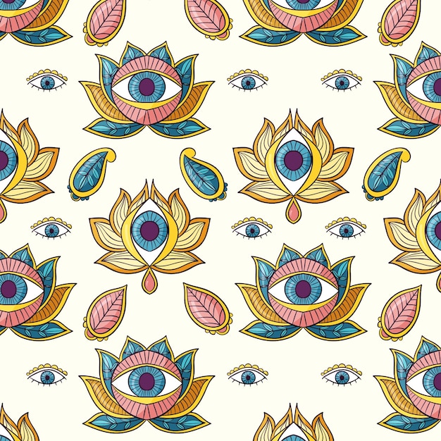 Hand drawn boho pattern design