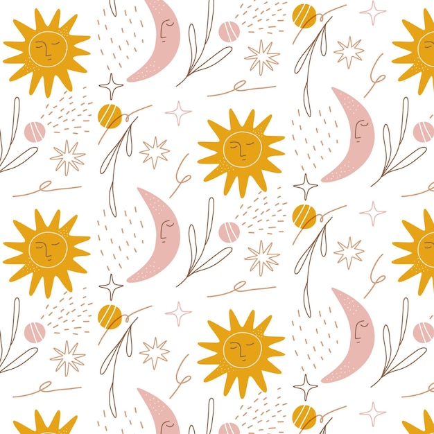 Hand drawn boho pattern design