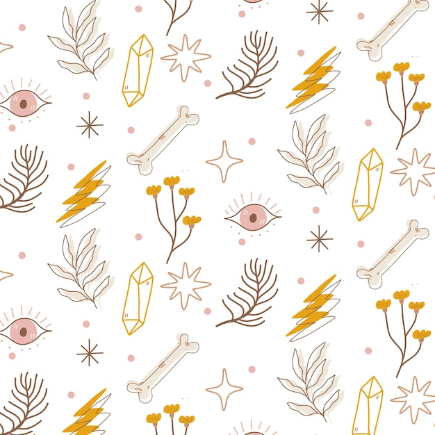 Hand drawn boho pattern design