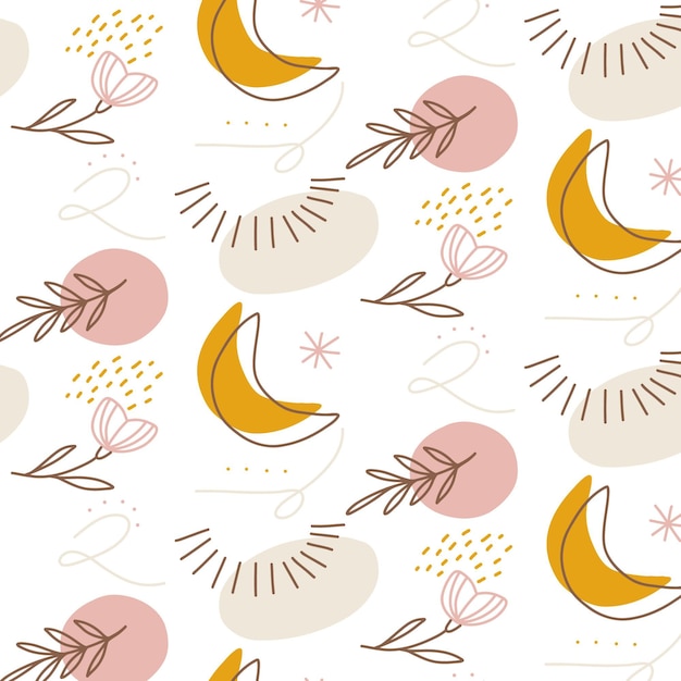 Free Vector hand drawn boho pattern design