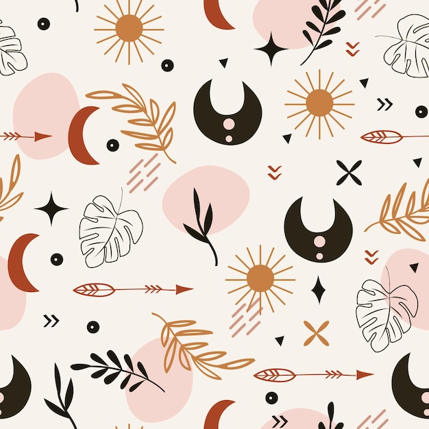 Free Vector hand drawn boho pattern design