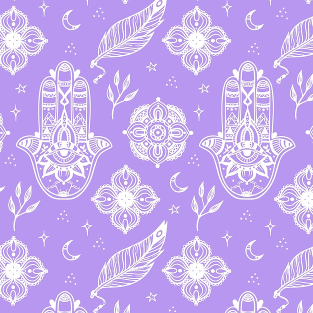 Hand drawn boho pattern design