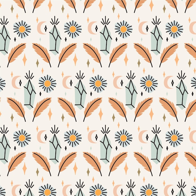 Free vector hand drawn boho pattern design