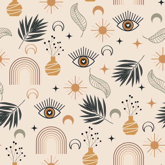 Hand drawn boho pattern design