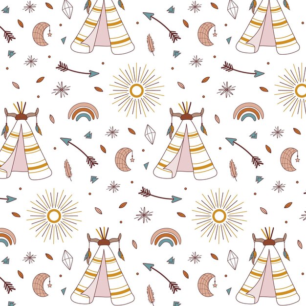 Hand drawn boho pattern