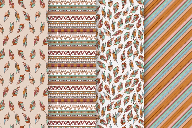 Hand drawn boho patterns collection