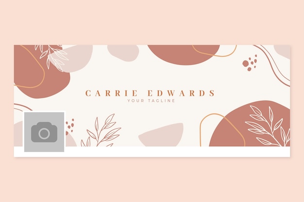 Hand drawn boho social media cover template