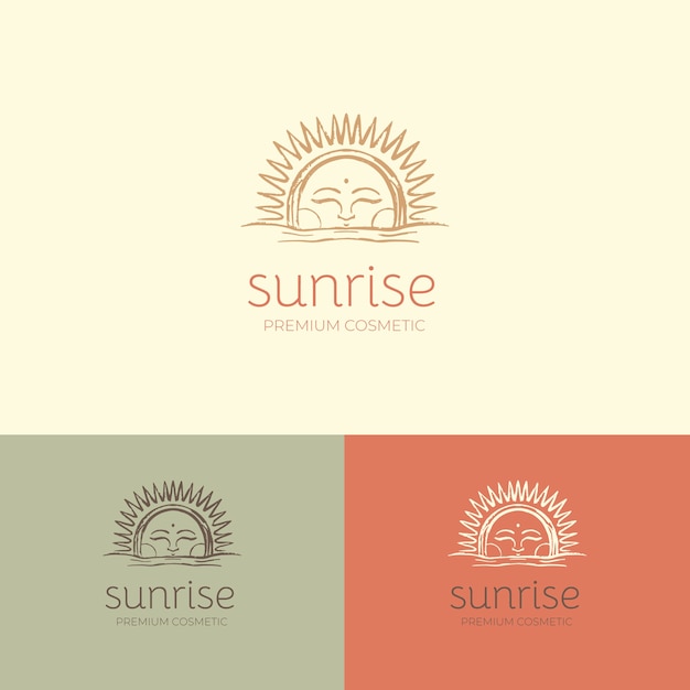 Free Vector hand drawn boho sun logo tempalte