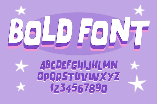 Hand drawn bold font design