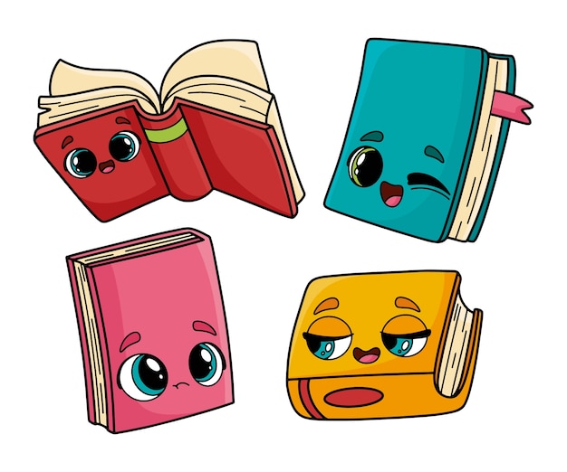 Free Vector hand drawn book cartoon illustration