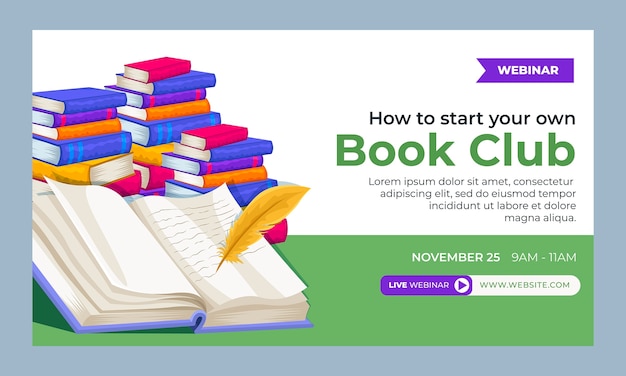 Hand drawn book club webinar template