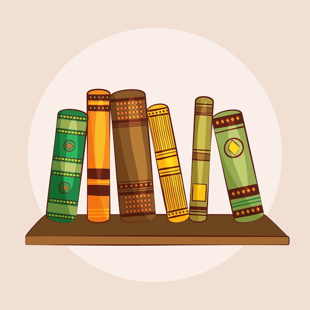 Free Vector hand drawn book spine illustration