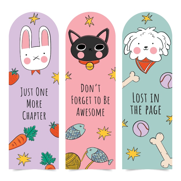 Hand drawn bookmark template