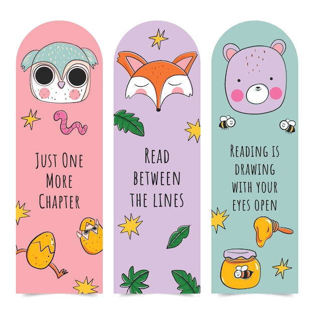 Hand drawn bookmark template