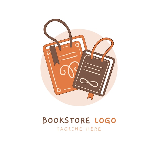 Free Vector hand drawn bookstore logo