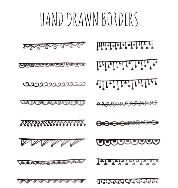 Free Vector hand drawn borders collection