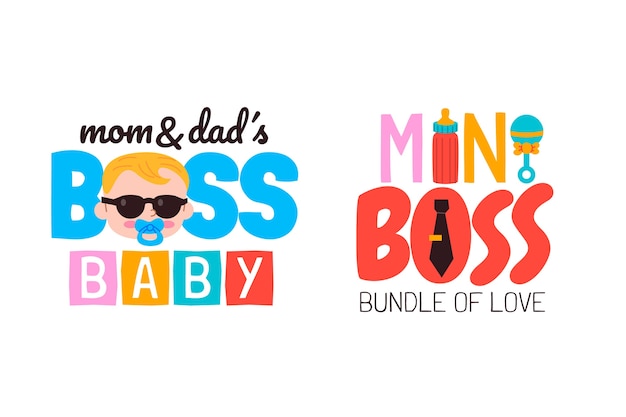 Free Vector hand drawn boss baby logo