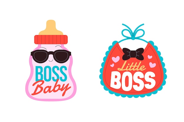 Hand drawn boss baby logo