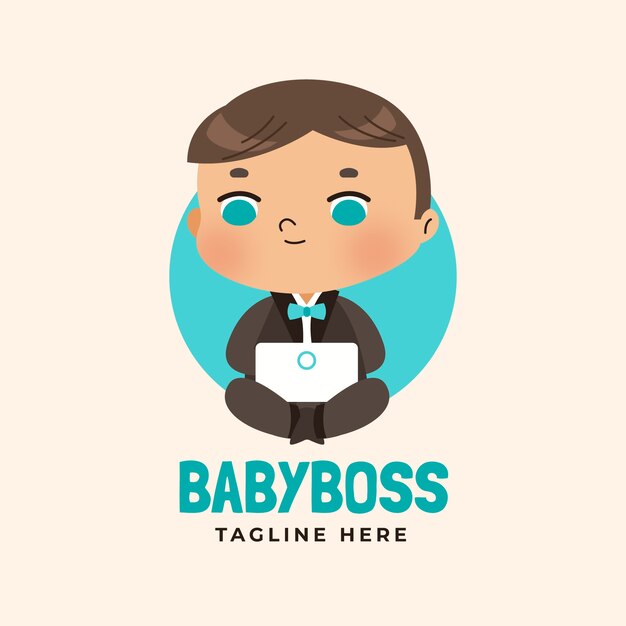 Hand drawn boss baby logo