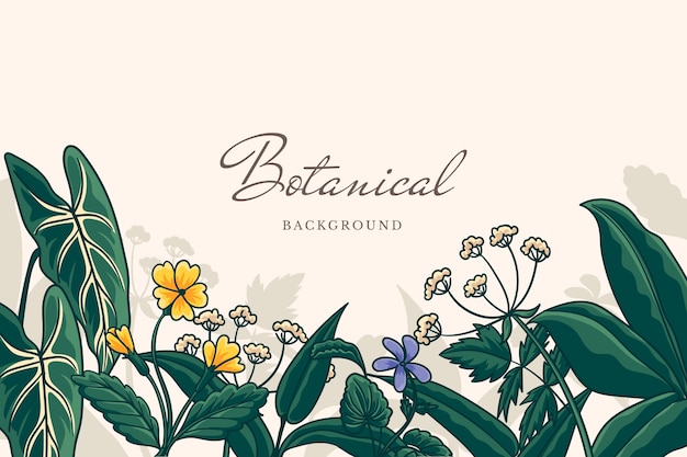 Hand drawn botanical garden background