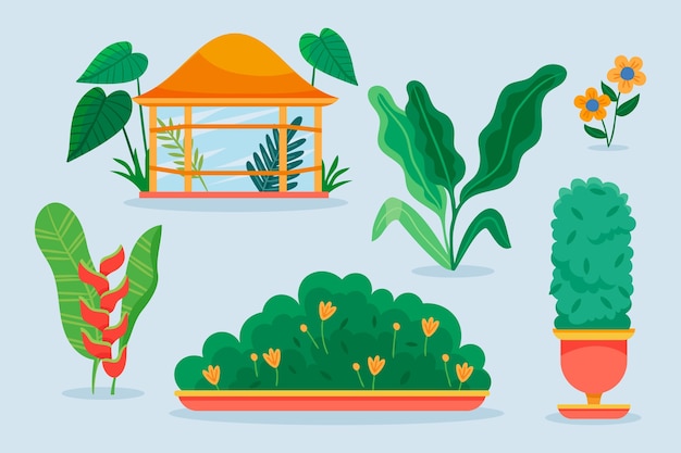 Free Vector hand drawn botanical garden element