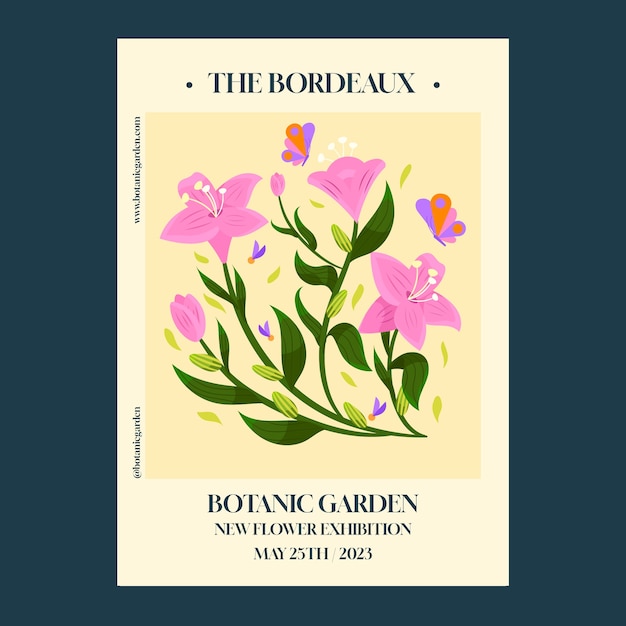 Hand drawn  botanical garden poster design