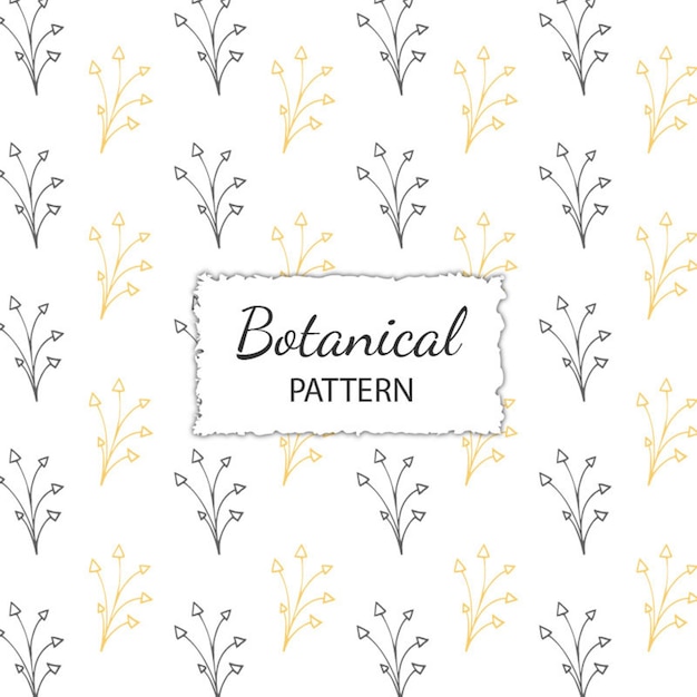 Hand Drawn Botanical Pattern Background