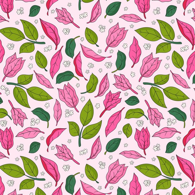 Hand drawn bougainvillea pattern