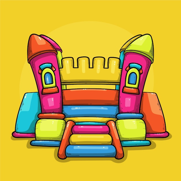 Free Vector hand drawn bounce house illustration