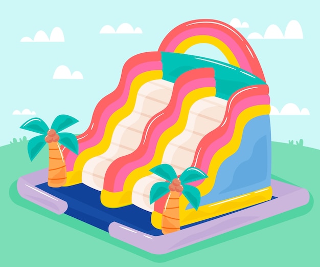 Free Vector hand drawn bounce house illustration