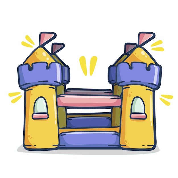 Free Vector hand drawn bounce house illustration