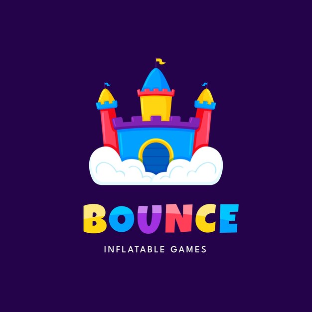 Hand drawn bounce house logo