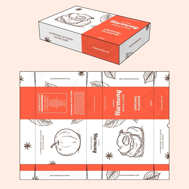 Free Vector hand drawn box design template