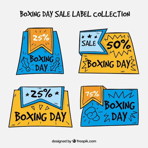 Hand drawn boxing day sale badge