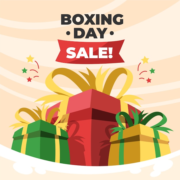 Hand drawn boxing day sale concept