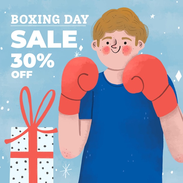 Free Vector hand drawn boxing day sale illustration